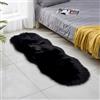 Tomifine Faux Lana Pelliccia Tappeto, Soffice Shaggy Della Pelliccia Imitazione Tappeti Longhair Effetto Pelliccia Divano Letto, Usato per Camera da Letto Decorazione (60 x 120 cm,Nero)