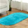 Tomifine Imitazione Lana Tappeto, Soffice Faux Tappeti Pelliccia, Adatto per Tappeto per Soggiorno, Lungo Pelliccia Morbida, Soffice, Tappetino per Il Letto (50 x 100 cm,Blu Scuro)