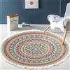 Tomifine Tappeto con Nappe Bohémien Tappeto Lavabile, Tappeti da Salotto rotondo, Tappeto Stampato Ingresso Tessuto Stampato per Camera da Letto, Cucina (80cm,Rosso Verde)