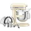 KitchenAid Robot da Cucina - Artisan - Robot da cucina multifunzione con ciotola sollevabile - Con 5 accessori in acciaio inox - 6,6L - Crema