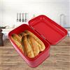 Tomotato Portapane Moderno in Metallo, Contenitore per Pane con Coperchio per Bancone Cucina, Scatola per Pane Tinta Unita, 30,5 x 18 x 16cm(Rosso)