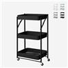 Produce Shop Carrello da cucina pieghevole portavivande 3 ripiani con ruote Pikas - Nero