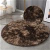 GZQIAWY Tappeto Rotondo In Peluche Per Soggiorno Soffice Antiscivolo Per Grandi Aree Tappeti Decorativi Per Camera da Letto Spessi Morbidi Per Tie-dye caffè 70 x 70cm