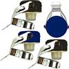 Euposia - Made in Italy - Set 4 Pezzi - Stopper Universale Vino & Champagne con BLOCKWAF System fino a 6 Atm. - In Acciaio Cromato - Modello 1920 COLOR con Aletta INOX - (Nero/Blu)
