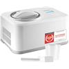 TZS First Austria - Gelatiera 1,5L - 120W - 4-in-1 Macchina per Gelato e Yogurtiera con Riscaldamento - Autorefrigerante - Cestello Inox Estraibile - Bianco