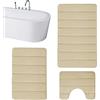 Huvqianu Set di tappetini da bagno, tappeti da bagno morbidi, set di tappeti da bagno antiscivolo, set di tappetini da bagno, set di tappeti da bagno di lusso, set di tappeti da bagno in schiuma, set di