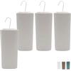 Paluplus Set 4 Evaporatori d'acqua per termosifoni in Ceramica, misura 8x4x19 cm, Umidificatore con motivo PUNTINI e gancio a forma S -5674 (Bianco)