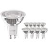Ledvion - 10X GU10 LED Lampade, 5W, 6500K, 345 Lumen, Full Glass, Illuminazione