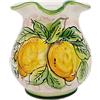 Sicilia Bedda - Brocca Siciliana in Ceramica di Caltagirone - Elegante complemento d'arredo realizzato interamente a Mano (Mezzolitro, Limoni)