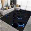 LOMDEM Gaming Room Rug,Tappeto da Gioco per Camera da Letto per Ragazzi, Tappeto Linee di luce Visione Illusione 3D, Flanella Tappeto Gaming Pavimento, Tappeto Sedia Gaming Adolescenti, 80x120 cm, Color 4