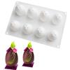 XiaoShenLu stampo silicone torta per Bigné,Pudding e Cubi di Ghiaccio, 8 fori Uovo di Natale di Pasqua, Bianco