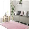 STGAO Tappeto a Pelo Alto 110 x 190 cm Lavabile Tappeto Pelo Lungo Antiscivolo Rettangolare per Grandi Dimensioni Salotto Moderno Cameretta Bimba, Rosa