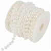 Fybida Ghirlan di Perline di Perle 10 M/rotolo, Cor di Cor con Rocchetto di Perline Artificiali per la Decorazione a Festa Nuziale 8 Mm (Bianco)