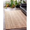 Ripaz Vogue - Tappeto rettangolare in juta intrecciato a mano in fibra di juta naturale per soggiorno, corridoio, camera da letto, 210 x 300 cm, rettangolare, colore: Beige