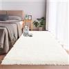 LIUNADM Tappeto a Pelo Lungo 120 x 300 cm Pelo Lungo Peloso Monocolore Moderno Tappeto Morbido Pelosi Camera da Letto Varie Misure e Colori Multiuso per Soggiorno, Camera da Letto, Bianco