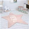 Paco Home Tappeto per la cameretta dei bambini, con diversi design, colori e misure, per bambino e bambina, Dimensione:Forma a stella da 120 cm, Colore:Pink 7