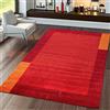 TT Home Tappeto Gabbeh intessuto a mano in 100% lana, con bordatura, mélange, in arancione, Dimensione:80x150 cm