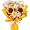 LeeQinersw Famato a mano a maglia a maglia a maglia bouquet decorazione per la casa regali per la festa del bouquet centratavola per l'anniversario di matrimonio, Giallo