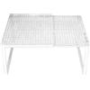 SiaBiced Mensola Da Cucina Regolabile in Altezza in Ferro, Espandibile, Impilabile, Organizer per Piatti, Bicchieri, Spezie, Riviste per Cucina, Bagno, Apparta, Bianco Da 27 a 38 Cm