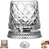 Generisch Bicchiere da whisky rotante a 360 gradi, spinning Crystal Wine Glass con funzione di sollievo dallo stress, base decoupled, Old Fashioned Crystal Cut Cocktail Glass (StyleB)