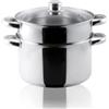 fashion home Pagano Vaporiera in Acciaio Inox 22 cm con Triplo Fondo a Induzione, Pentola per Cottura a Vapore con Cestello, Cucina Sana per Verdure e Pesce