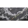 SaRani Tappeto Fantasia Marmo Guida Passatoia Corsia Runner da Cucina Corridoio Flessibile Tagliabile Gomma Antiscivolo (Nero, 140x50 cm)