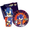 WOOPARTY Kit Compleanno Tavola Sonic 16 Persone (52 Pezzi: 16 Piatti 18cm, 16 Bicchieri 200ml, 20 tovaglioli) in Carta