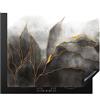 KitchenYeah© Copri Piano Cottura Coprifornelli Tappetino per Induzione | 59x51 cm - Fornello Tutto per la Cucina Marmo - Nero - Oro - Lusso - Aspetto del marmo