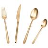 Barazzoni, Set di Posate da Tavola Malachite Oro, Versione Satinata, Monoblocco in acciaio inox 18/10, per 6 persone, 24 pezzi: 6 forchette, 6 cucchiai, 6 coltelli, 6 cucchiaini da tè