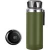 Generic Le bottiglie d'acqua in acciaio inox includono colino da tè con display a LED della temperatura: bottiglia d'acqua calda e fredda isolata per caffè e tè
