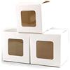 C.X.Y. 50 Pezzi Scatola Confezione Regalo Bomboniera Misura Varia Con Finestra Colore Bianco (12 * 12 * 12cm)