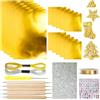 Generic Fogli per goffratura, 10 fogli di alluminio per lavori fai da te, carta in metallo dorato per artigianato, pittura, incisione, scrapbooking e progetti decorativi per la casa (oro)