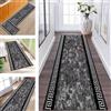 Wassly Tappeto Cucina Antiscivolo Tappeti Runner Passatoia Antimacchia Nero Grigio Tappeto Corridoio Soggiorno Lavabile tappeti casa 60X350CM Tappeto Runner Tappeto Passatoia Cucina Durevole Tappetino