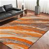 Rug-QJDDUP Tappeto Moderno Pelo corto,Orange,160 x 220 cm, Tappeti Soggiorno, Camera da Letto, Sala da pranzo, Salotto,Art Deco caldo arancione grigio bianco astratto moderno