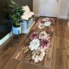 Siunwdiy Tappeto Cucina Antiscivolo Lavabile 1.2 Metri Marrone crema rosa Tappeti Runner Lungo 3D Motivo Floreale Tappeto Passatoia Corridoio Soggiorno Tappetino Cucina Camera Camera da Letto，40x120cm