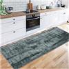 Siunwdiy Tappeto da Cucina 2.9 Metri Lavabile Antiscivolo, Moderno Tappeto Passatoia Grigio scuro Tappeti Runner per Corridoio Lungo Tappeto per Cucina, Entrata, Ingresso, Soggiorno,70X290CM