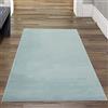 Teppich-Traum Tappeto camera da letto ingresso bagno antiscivolo morbido con piacevole design a tinta unita in blu 60 x 110 cm