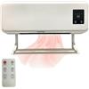 TANIASHOP Stufa Elettrica a Parete Termoventilatore 2000W Aria Calda Fresca con Telecomando Timer 12H Display LCD Digitale Caldobagno Elettrico a Basso Consumo con Supporto Asciugamani/stendino integrato