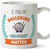 Mugffins Tazza Personalizzata in ceramica per BALLERINO uomo 11 oz / 350 ml - In italiano - Migliore del mondo - Con disegno - Idea regalo per compleanno, anniversario, natale, laurea