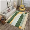 QHDXL Tappeto Verde Giallo Geometrico Tappeto Salotto Moderno Antiscivolo 150 x 200 cm Tappeto Camera da Letto Tappeto Soggiorno Tappeti Tappeto Sala Pelo Corto Decorazione Domestica