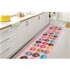 GLHOME Idee per la casa GL Home Tappeto Cucina Antiscivolo Made in Italy Passatoia Antimacchia Multiuso Corridoio Soggiorno Lavabile in Lavatrice - Donuts - 50x250 cm