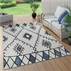 Paco Home Tappeto per interni ed esterni con rombi geometrici astratti e design etnico, in blu, Dimensione:80x150 cm