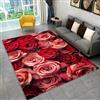 PEIHUODAN Tappeto in Flanella con Tema Romantico Rosa Rosso Decorazione Della Casa Tappeti per Camera da Letto Ragazza Donna Tappetino da Bagno Morbido Antiscivolo, Super Assorbente, 100x120 cm