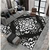 Generic Tappeto Salotto In Flanella Moderno Tappeto Stampa Damasco Bianco, Nero E Grigio 3D Grande Antiscivolo Tappeto Gioco Per Bambini Soggiorno Camera Da Letto Decorazione Domestica 90 X 150 Cm -0D3N-B3C