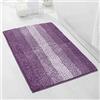 Shaggy Tappeto Bagno Strisce Viola Beige Tappetino Bagno Morbido Tappeto Cucina Tappeti Bagno Assorbente Tappeto Ingresso Interno Antiscivolo per Tappeti Lavabile Tappeto Doccia 50x80cm