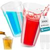Commerline Bicchieri in plastica trasparente, 0,4 l, 200 pezzi, in plastica, per feste, in polipropilene (PP)
