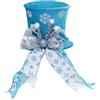 Yuanpgky Cappello per albero di Natale pieghevole in tessuto con caramelle colorate e fiocco festivo, decorazione retrattile per le festività per presepe, punta dell'albero (blu)