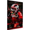Magic Canvas Art - Stampa artistica su tela, motivo: Ferrari Leclerc (Formula 1), moderna decorazione da parete, 1 pezzo, dimensioni: 40 x 30 cm