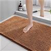 LEZUAN Tappeto Bagno in Ciniglia, Tappetino Bagno Antiscivolo, Tappeto Doccia Assorbente, Tappeti da bagno Morbido, Lavabile in Lavatrice(Marrone,50x80cm)