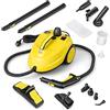 GYMAX Versatile Pulitore a Vapore da 2000W, Macchina per Pulizia, Pulitore a Vapore con Serbatoio da 1,8L con 13 Accessori e Manometri, per Pavimenti Tappeti Tende, Giallo, 36,5x27x24,5 cm